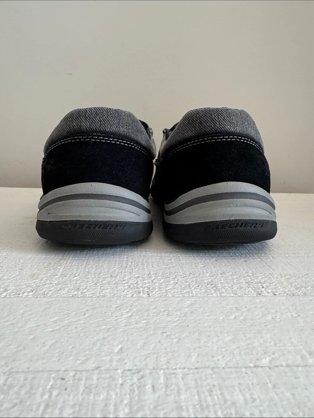 Skechers Men's Relaxed Fit Slip-On Loafers in Charcoal Gray